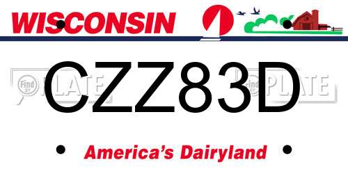 CZZ83D Wisconsin License Plate