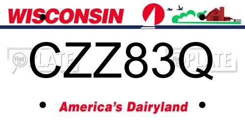 CZZ83Q Wisconsin License Plate