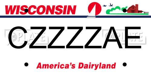 CZZZZAE Wisconsin License Plate