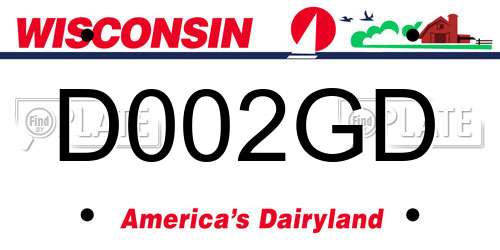 D002GD Wisconsin License Plate