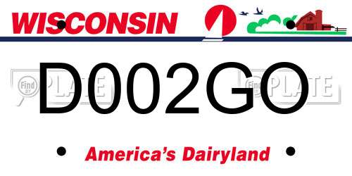 D002GO Wisconsin License Plate