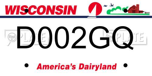 D002GQ Wisconsin License Plate
