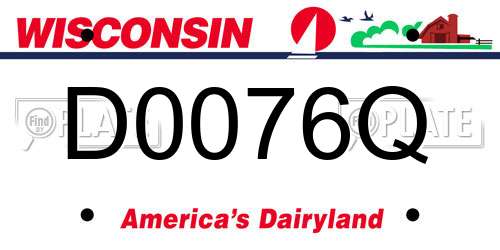 D0076Q Wisconsin License Plate