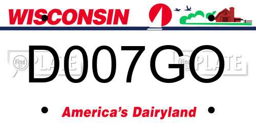 D007GO Wisconsin License Plate