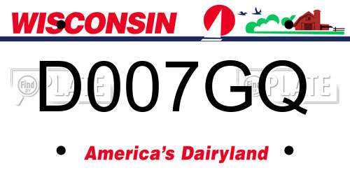 D007GQ Wisconsin License Plate