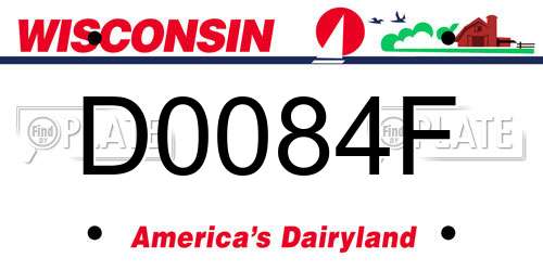 D0084F Wisconsin License Plate
