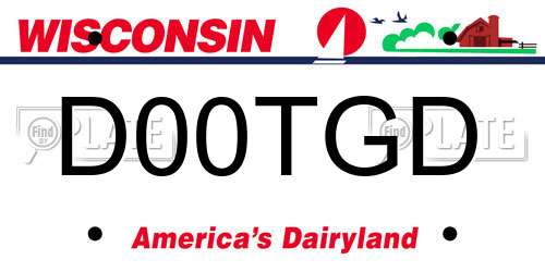D00TGD Wisconsin License Plate