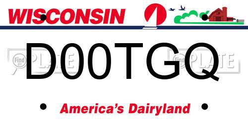 D00TGQ Wisconsin License Plate