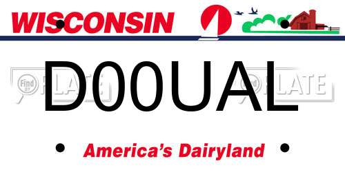 D00UAL Wisconsin License Plate