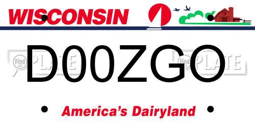 D00ZGO Wisconsin License Plate