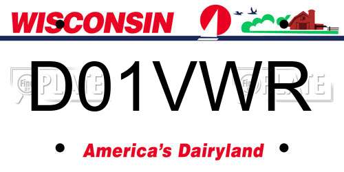 D01VWR Wisconsin License Plate