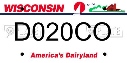 D020CO Wisconsin License Plate