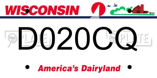 D020CQ Wisconsin License Plate