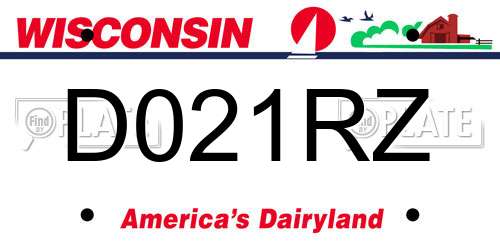 D021RZ Wisconsin License Plate