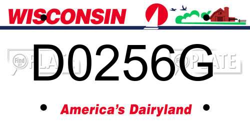D0256G Wisconsin License Plate