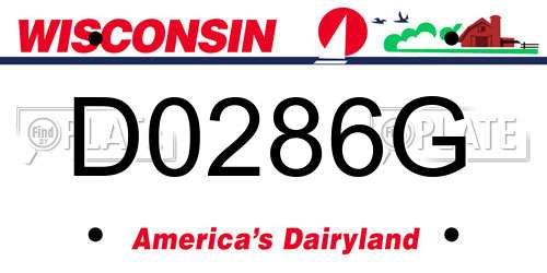 D0286G Wisconsin License Plate