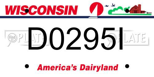 D0295I Wisconsin License Plate