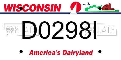 D0298I Wisconsin License Plate