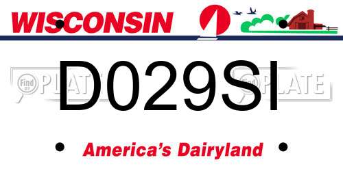 D029SI Wisconsin License Plate