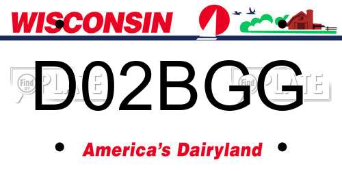 D02BGG Wisconsin License Plate