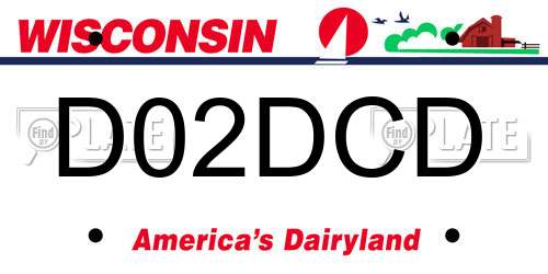 D02DCD Wisconsin License Plate