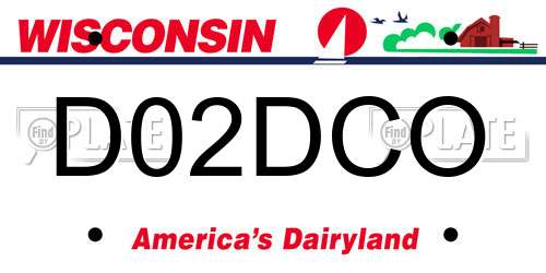 D02DCO Wisconsin License Plate