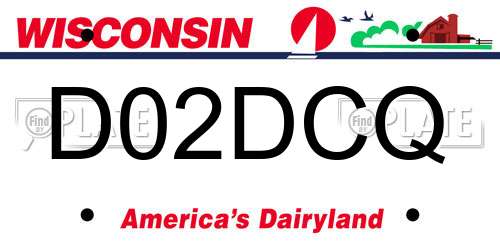 D02DCQ Wisconsin License Plate