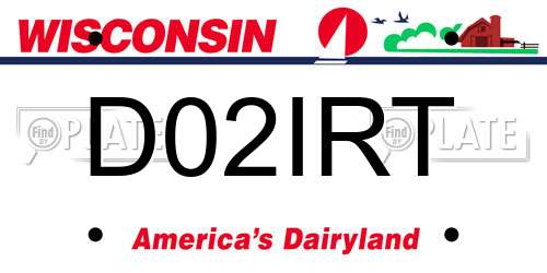 D02IRT Wisconsin License Plate