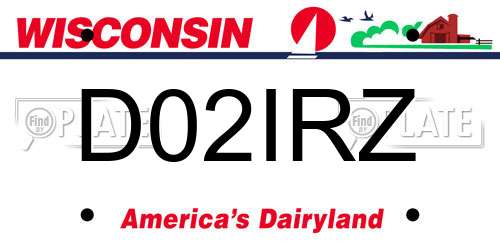 D02IRZ Wisconsin License Plate
