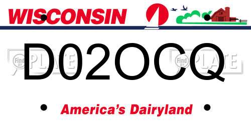 D02OCQ Wisconsin License Plate