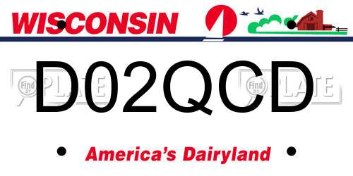 D02QCD Wisconsin License Plate