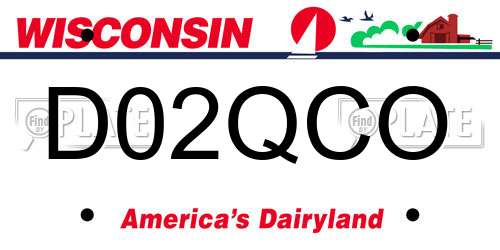 D02QCO Wisconsin License Plate