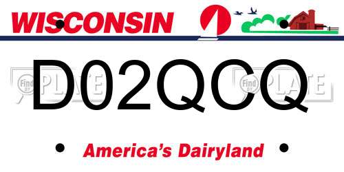 D02QCQ Wisconsin License Plate