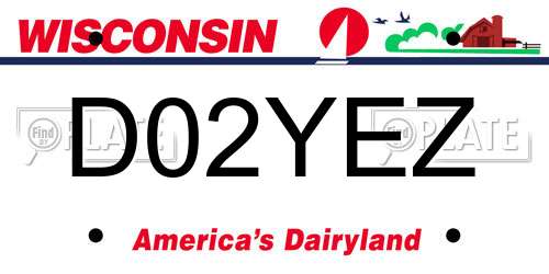 D02YEZ Wisconsin License Plate