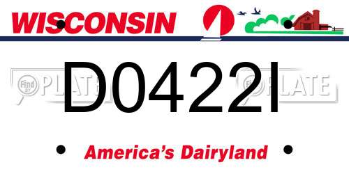 D0422I Wisconsin License Plate