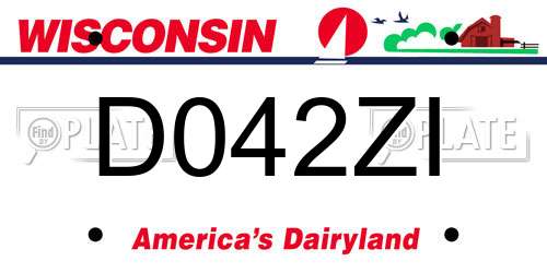 D042ZI Wisconsin License Plate