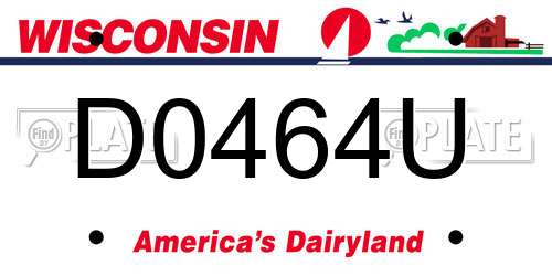 D0464U Wisconsin License Plate