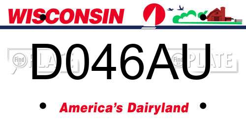 D046AU Wisconsin License Plate