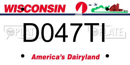 D047TI Wisconsin License Plate