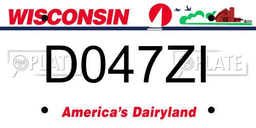 D047ZI Wisconsin License Plate
