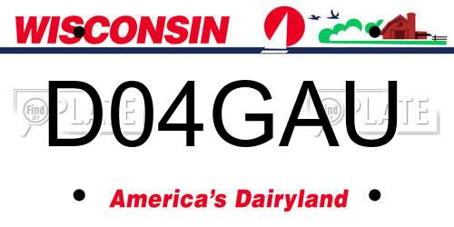 D04GAU Wisconsin License Plate
