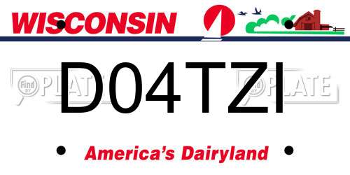 D04TZI Wisconsin License Plate