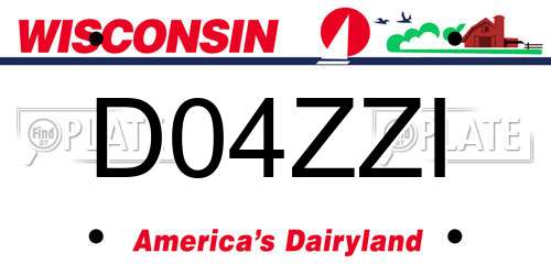 D04ZZI Wisconsin License Plate