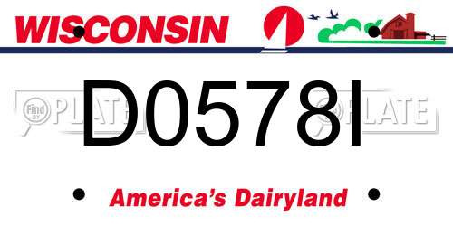 D0578I Wisconsin License Plate