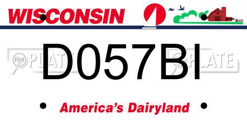 D057BI Wisconsin License Plate