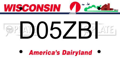 D05ZBI Wisconsin License Plate