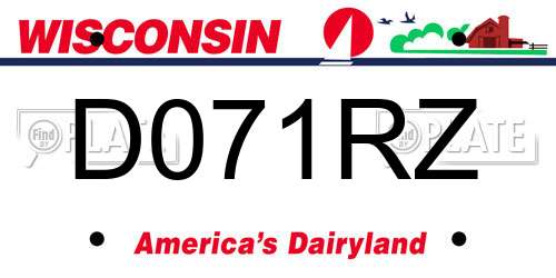 D071RZ Wisconsin License Plate
