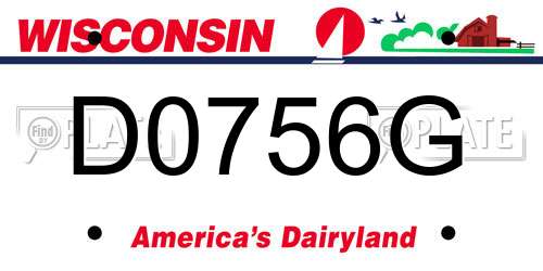 D0756G Wisconsin License Plate