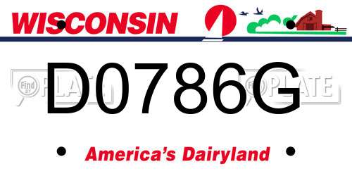 D0786G Wisconsin License Plate