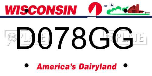 D078GG Wisconsin License Plate
